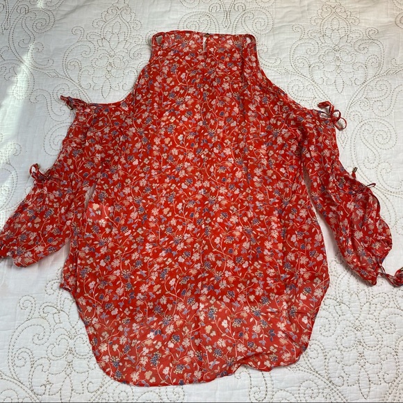-Veronica beard (sz 8) floral silk chiffon blouse - Picture 5 of 6